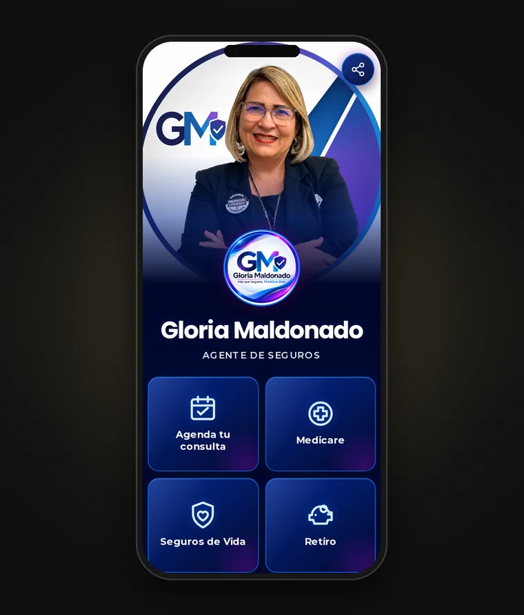 Mockup en móvil del sitio web Gloria y Salud