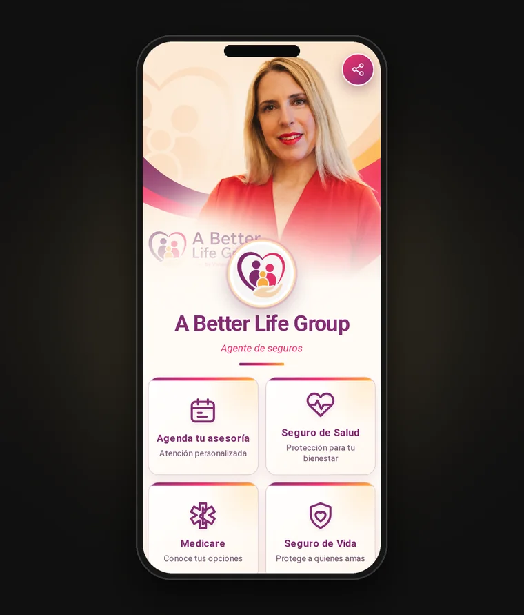 Mockup en móvil del sitio web Vanesa Una Vida Mejor